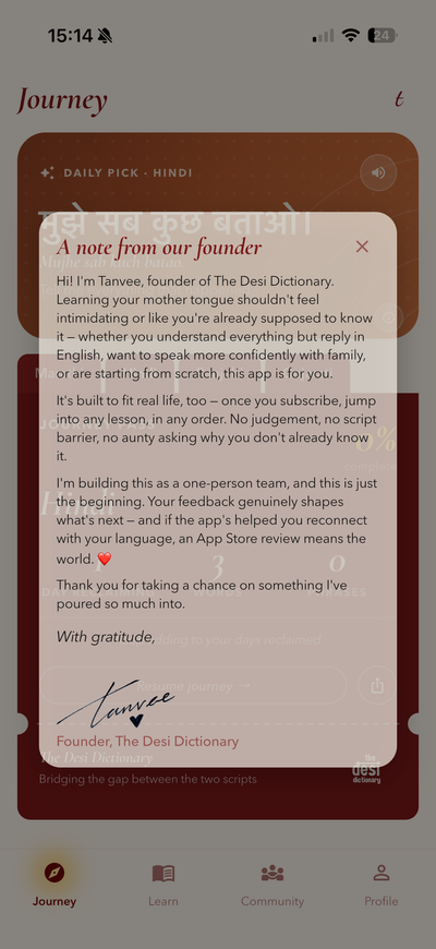 A note from our founder, on why The Desi Dictionary exists.
